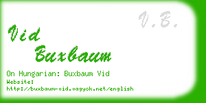 vid buxbaum business card